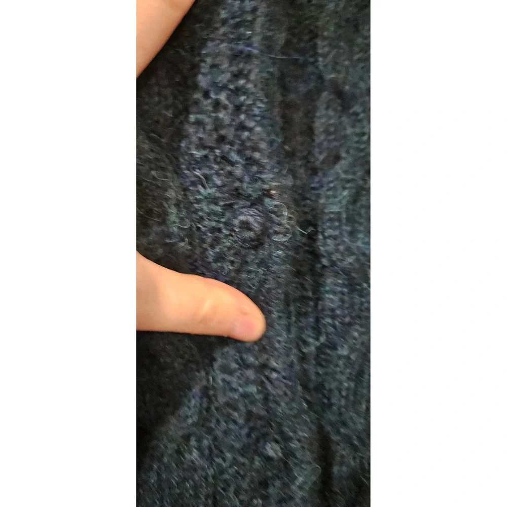 La Alpaca 100% Baby Alpaca Cable Knit‎ Button Up Cardigan Sweater Emerald Small